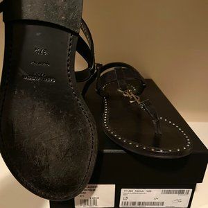 Saint Laurent Black Sandals women's lota thong